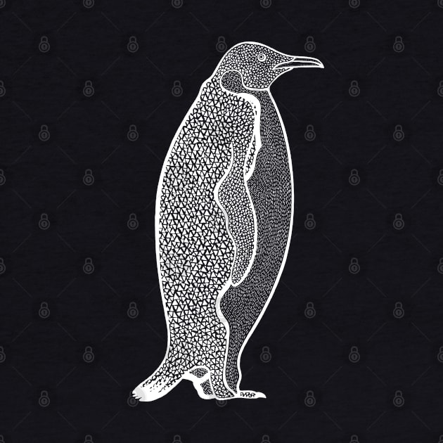 Emperor Penguin Ink Drawing - penguin lovers art by Green Paladin